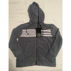 Chaser Boys Heather Grey Zip Up Hoodie NEW